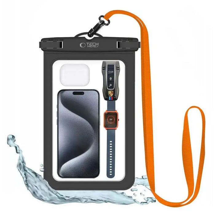 Tech-Protect Waterproof Case UWC9 waterproof for devices up to 8.9’’ - black and orange - Sport products<<<HurtelXML