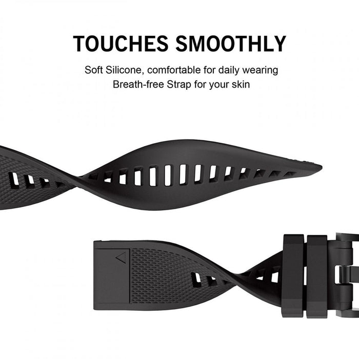 Tech-Protect Smooth Strap for Garmin Fenix 3 / 5X / 3HR / 5X Plus / 6X / 6X Pro / 7X - Black