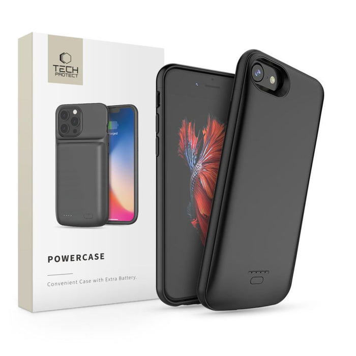 Tech-Protect Battery Pack Case for iPhone 6 / 6S / 7 / 8 / SE 2020 / 2022 with 3200mAh Powerbank - Black