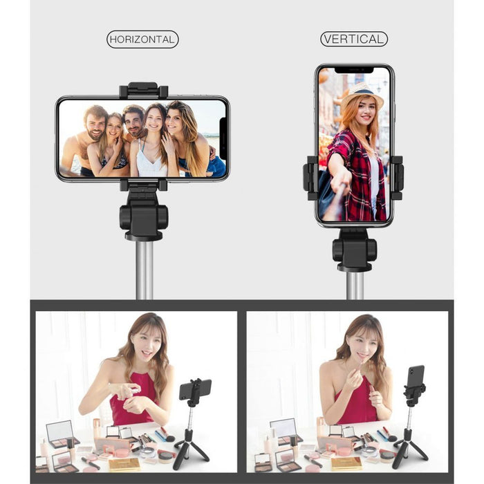 Tech-Protect L01S Bluetooth Selfie Stick with Tripod up to 70cm - Black