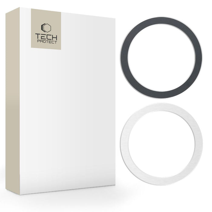 Tech-Protect MagMat MagSafe magnetic ring universal - black / silver (2 pcs.)