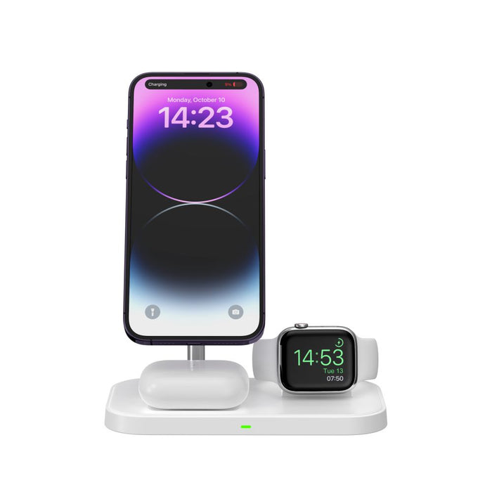 Tech-Protect QI15W-A22 MagSafe inductive charger with 3in1 MagSafe stand for smartphone / Apple Watch / AirPods - white