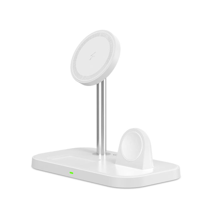 Tech-Protect QI15W-A22 MagSafe inductive charger with 3in1 MagSafe stand for smartphone / Apple Watch / AirPods - white