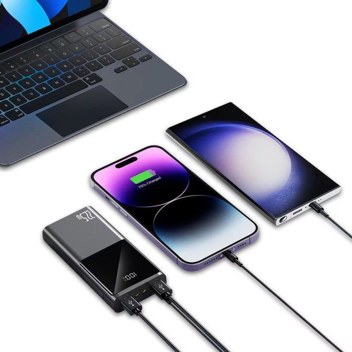 Powerbank Tech-Protect PB13 20000mAh 22.5W 2x USB-A / USB-C / Lightning with USB-C / USB-A cable - gray