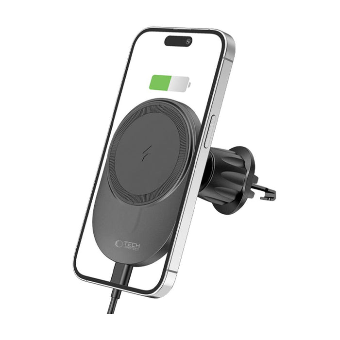 Tech-Protect MM15W-V1 Car Phone Holder with MagSafe 15W Inductive Charger for Air Vent - Black