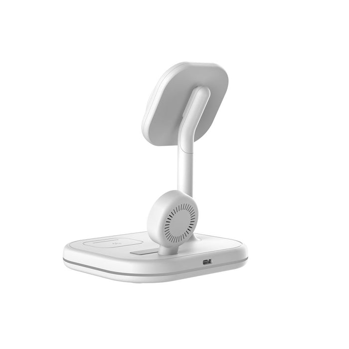 Tech-Protect QI15W-A27 3-in-1 inductive charger with MagSafe stand for smartphone / Apple Watch / AirPods - white
