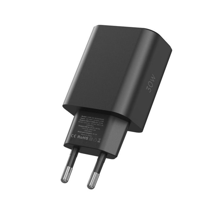 Tech-Protect NC30W charger 2x USB-C PD 30W / USB-A QC 3.0 - black