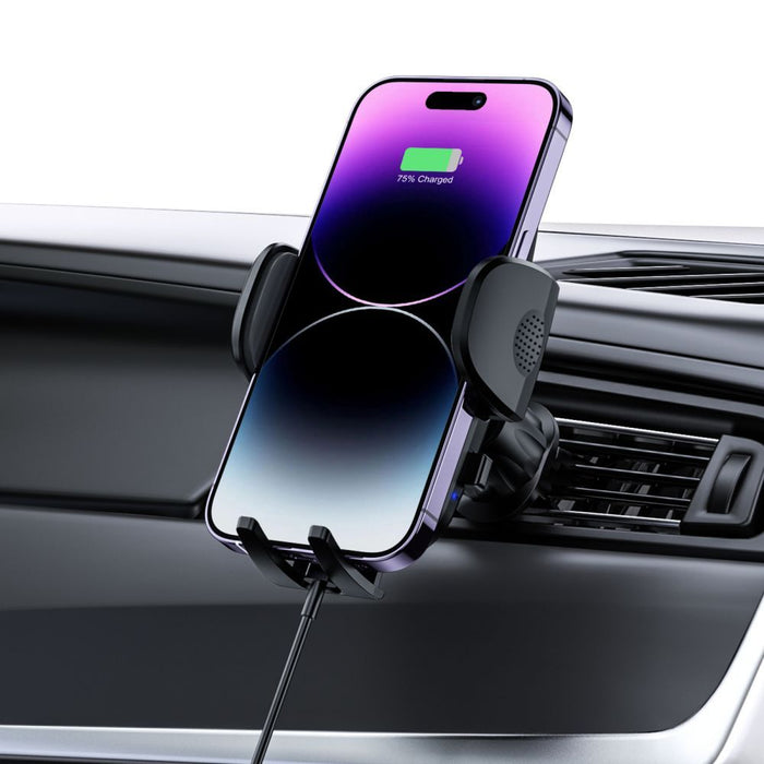 Tech-Protect CM15W-V1 Car Phone Holder with 15W Inductive Charger for Cockpit/Air Vent - Black