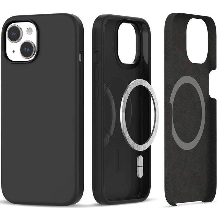 Tech-Protect Silicone MagSafe iPhone 15 Case - Matte Black