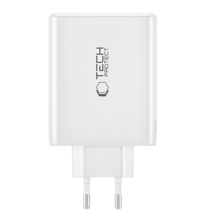 Tech-Protect NC100W-GAN charger GaN 3x USB-C PD 100W / USB-A QC 3.0 - white