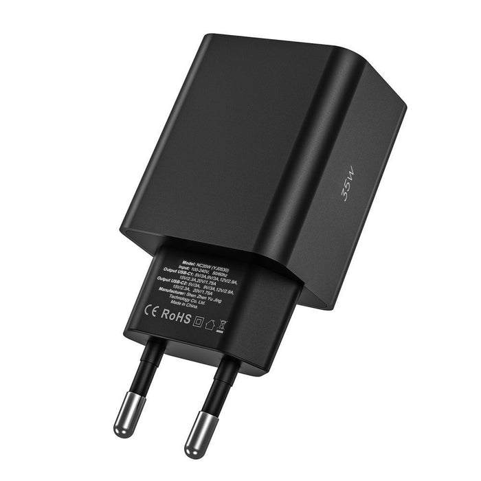 Tech-Protect C35W 2x USB-C PD 35W charger with USB-C / USB-C cable - white