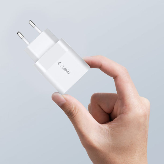 Tech-Protect C20W charger 2x USB-C PD 20W - white