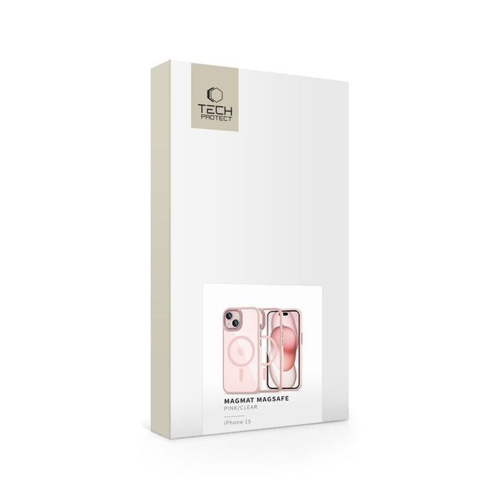 Tech-Protect MagMat MagSafe iPhone 15 Case - Clear Pink