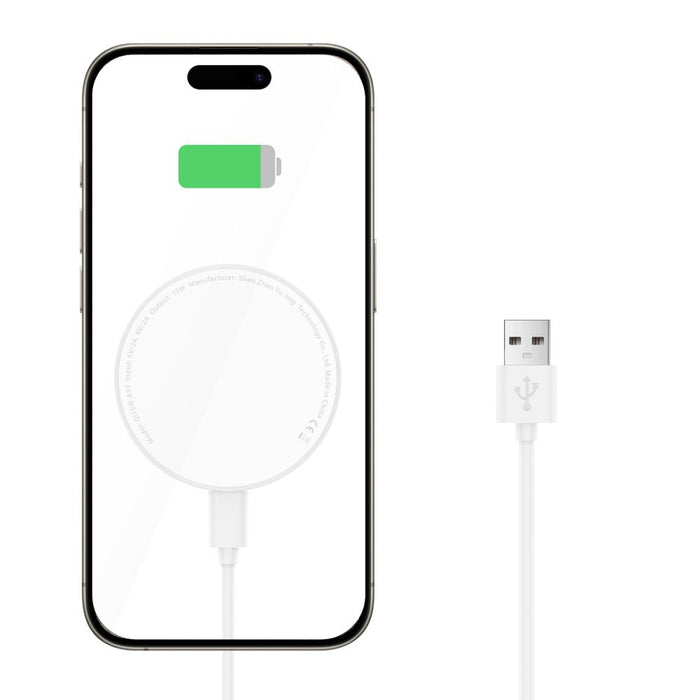 Tech-Protect QI15W-A33 Inductive Charger with MagSafe and Stand with USB-A / USB-C Cable - White