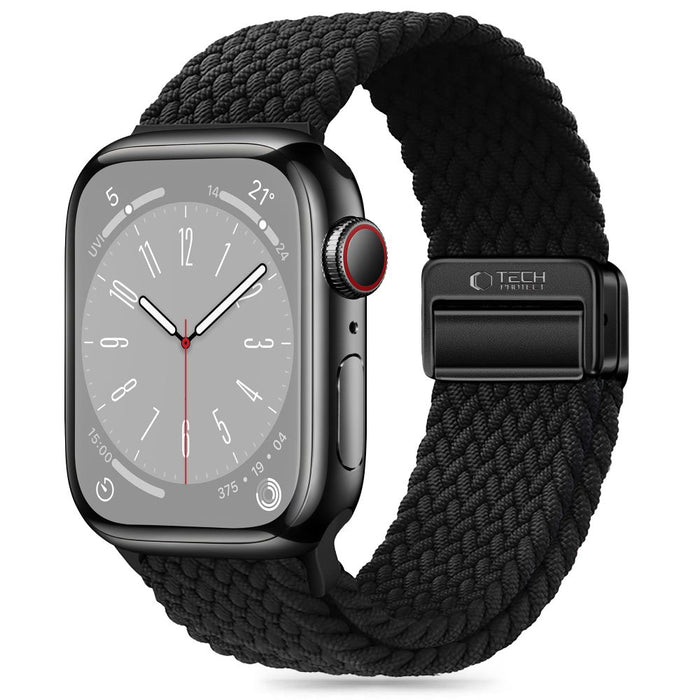 Tech-Protect Nylonmag Strap for Apple Watch 4 / 5 / 6 / 7 / 8 / 9 / SE / Ultra 1 / 2 (42 / 44 / 45 / 49 MM) - Black
