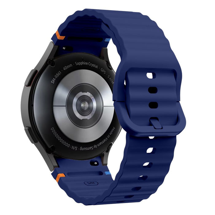Tech-Protect Silicone Sport Strap for Samsung Galaxy Watch 4 / 5 / 5 Pro / 6 / 7 / FE - Blue
