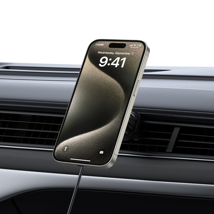 Tech-Protect MM15W MagSafe Car Holder with 15W Inductive Charger for Air Vent and Dashboard - Black