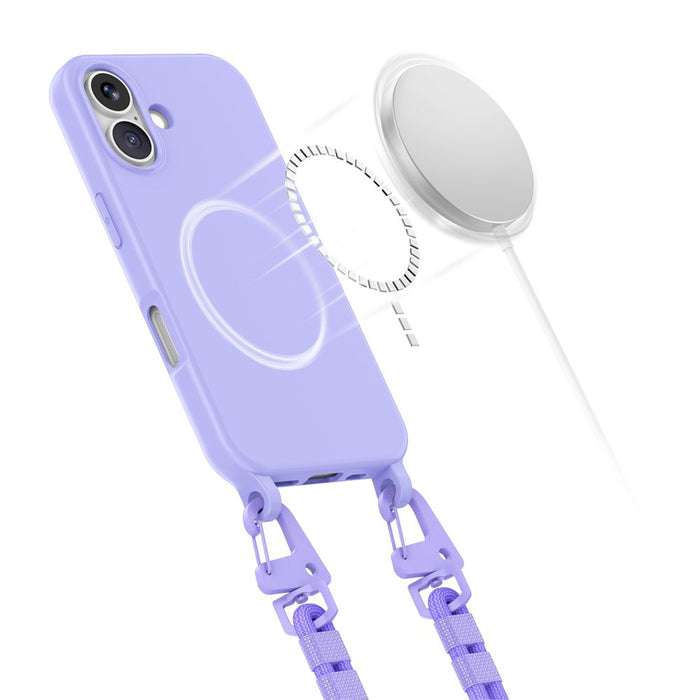 Tech-Protect MagNecklace MagSafe Case with Lanyard for iPhone 16 - Purple