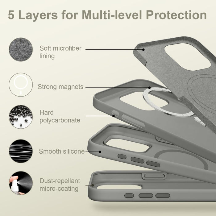 Tech-Protect Silicone MagSafe iPhone 16 Pro Case - Gray