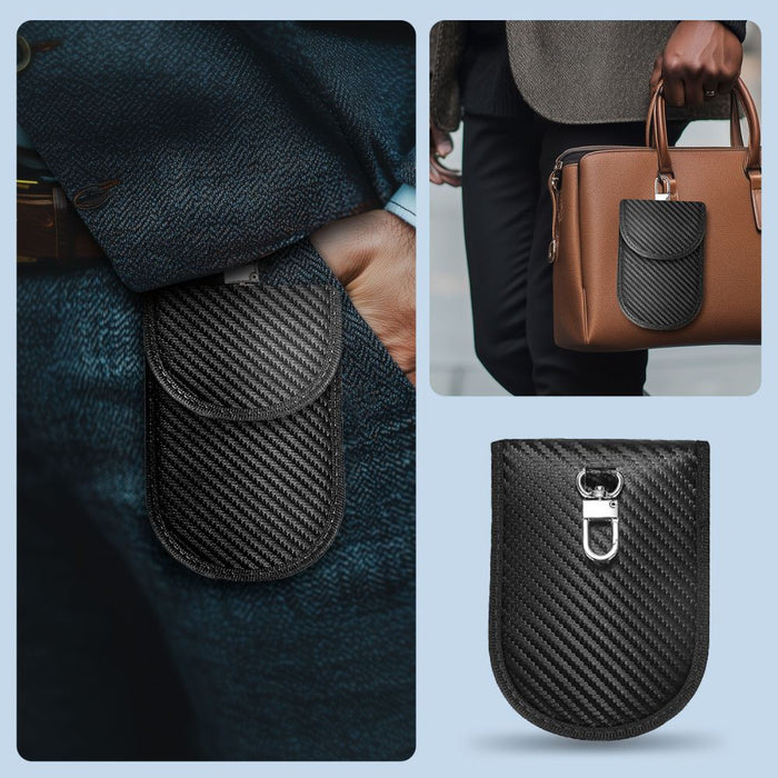 Tech-Protect KLR100 RFID Blocking Car Key Case - Black - Carbon