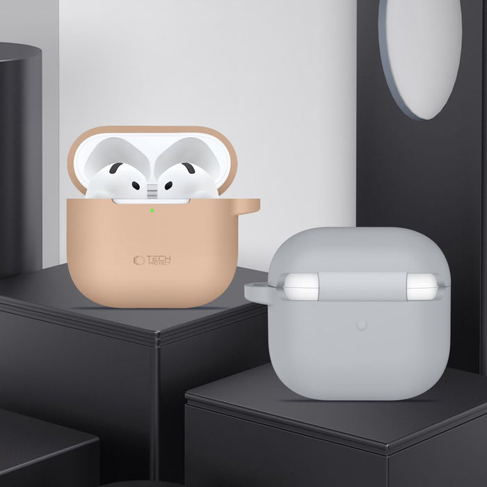 Tech-Protect Silicone Hook Case for AirPods 4 - Gray