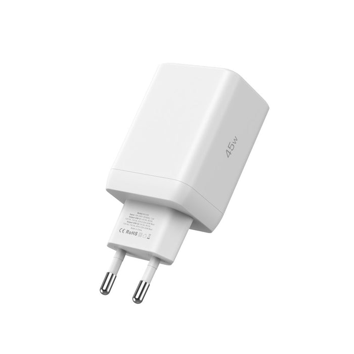 Tech-Protect NC45W-GAN 2-PORT PD45W Charger + TYPE-C CABLE - white