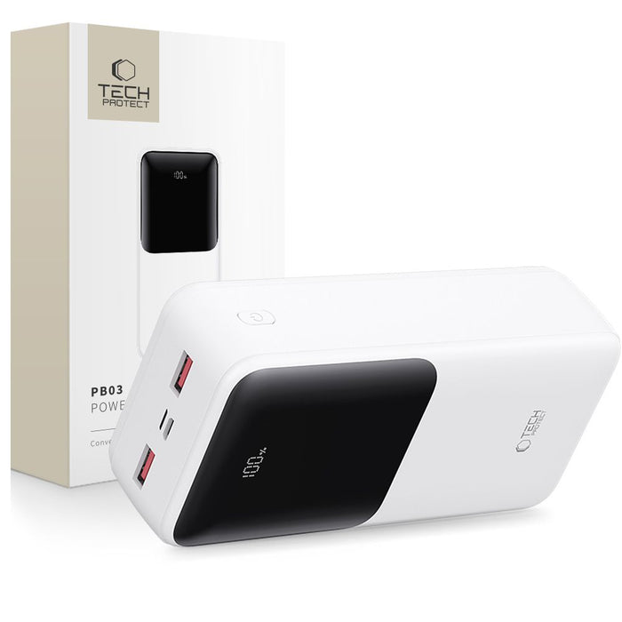 Powerbank Tech-Protect PB03 30000mAh 22.5W - white