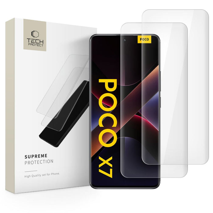 Tech-Protect Supreme Protection Tempered Glass for Xiaomi Redmi Note 14 PRO / 14 PRO+ 5G / Poco X7 5G - Transparent