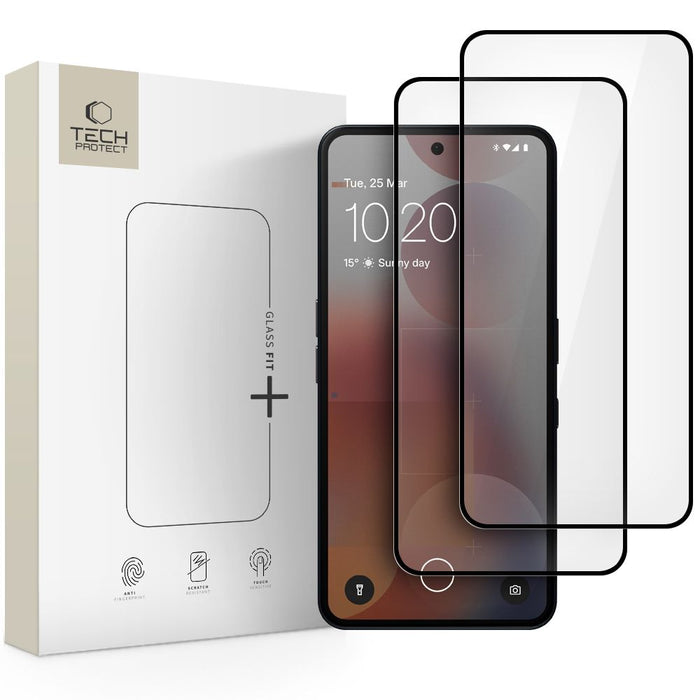 Tech-Protect Glass Fit+ 2-pack tempered glass for Nothing Phone 3A / 3A Pro - black