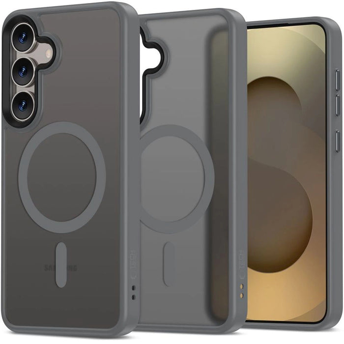 Tech-Protect MagMat MagSafe Case for Samsung Galaxy S25 - Clear Gray