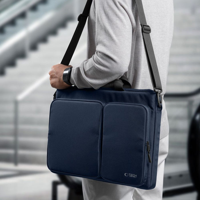 Tech-Protect Defender Bag for 17&quot; Laptop - Navy Blue