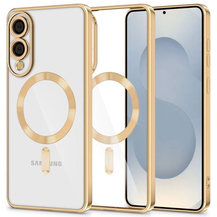 Tech-Protect MagFlex MagSafe Case for Samsung Galaxy S25 Edge - Transparent Gold
