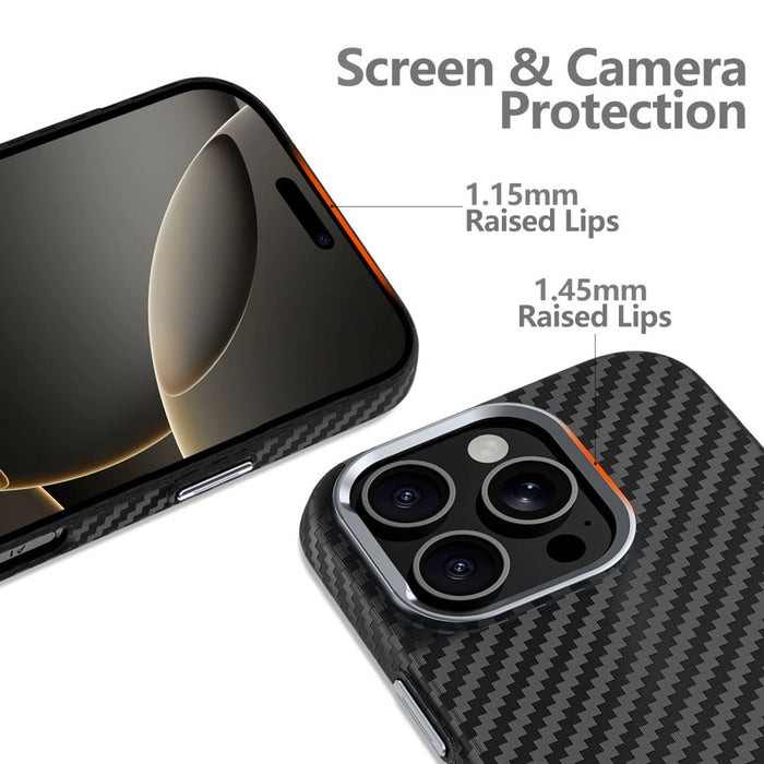 Tech-Protect Ion Carbon MagSafe iPhone 16 Pro Case - Black/Grey