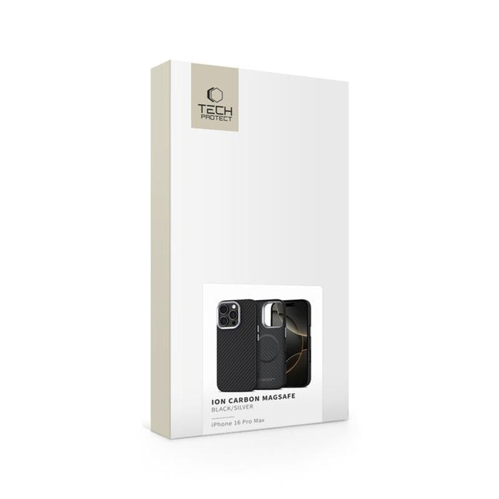 Tech-Protect Ion Carbon MagSafe Case for iPhone 16 Pro Max - Black/Grey