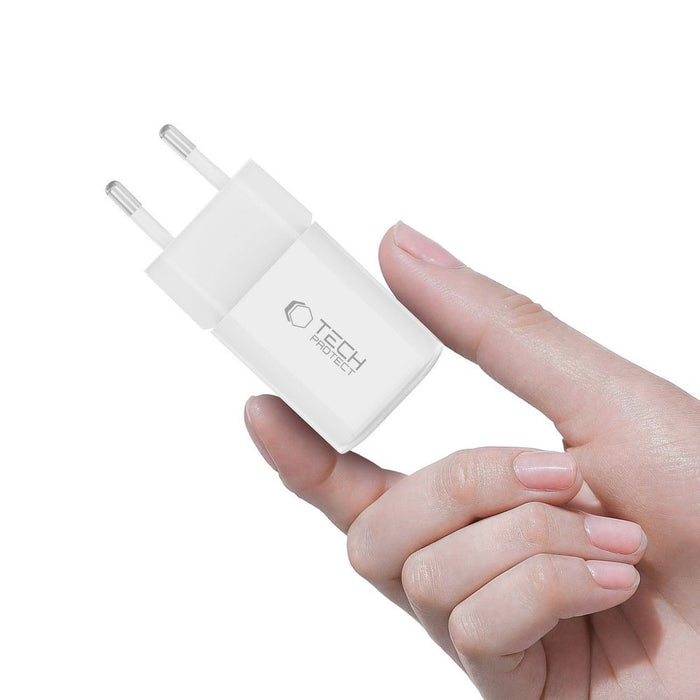Tech-Protect NCM33W 2-port PD33W/QC3.0 wall charger - white
