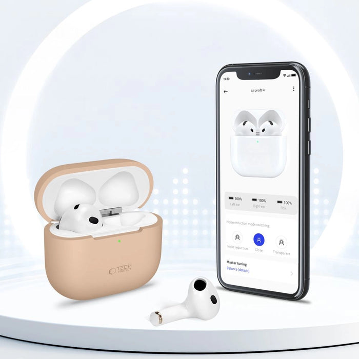 Tech-Protect Silicone Case for Apple AirPods 4 - Beige