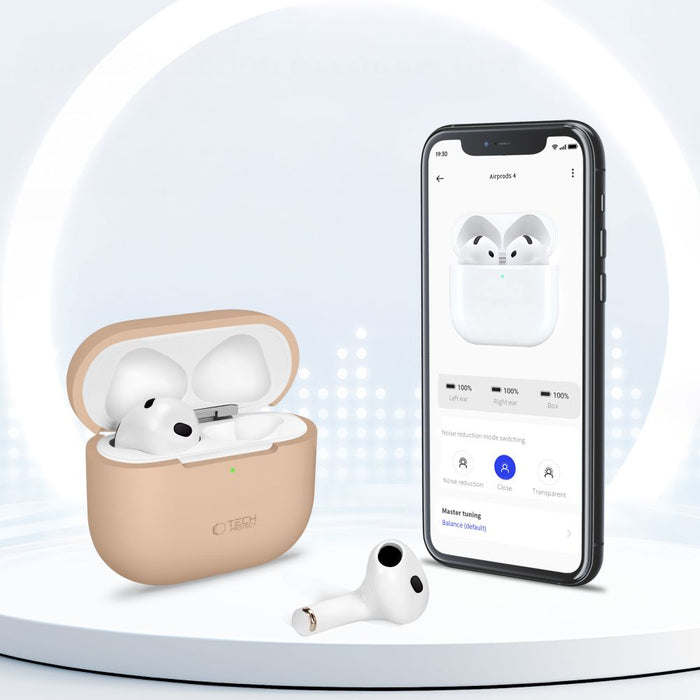 Tech-Protect Silicone Case for Apple AirPods 4 - Beige