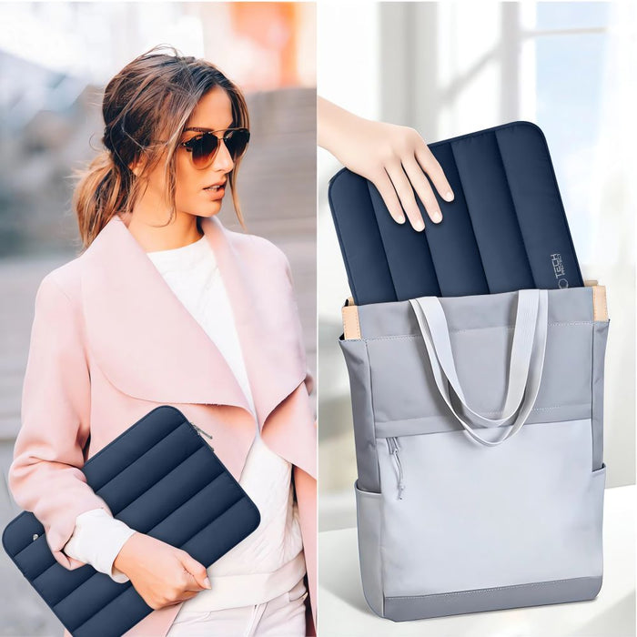 Tech-Protett Fluffy Laptop Bag 13-14 - Navy Blue