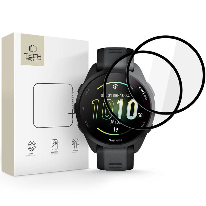 Tech-Protect Glass Flex+ 2-pack hybrid glass for Garmin Forerunner 165 - black