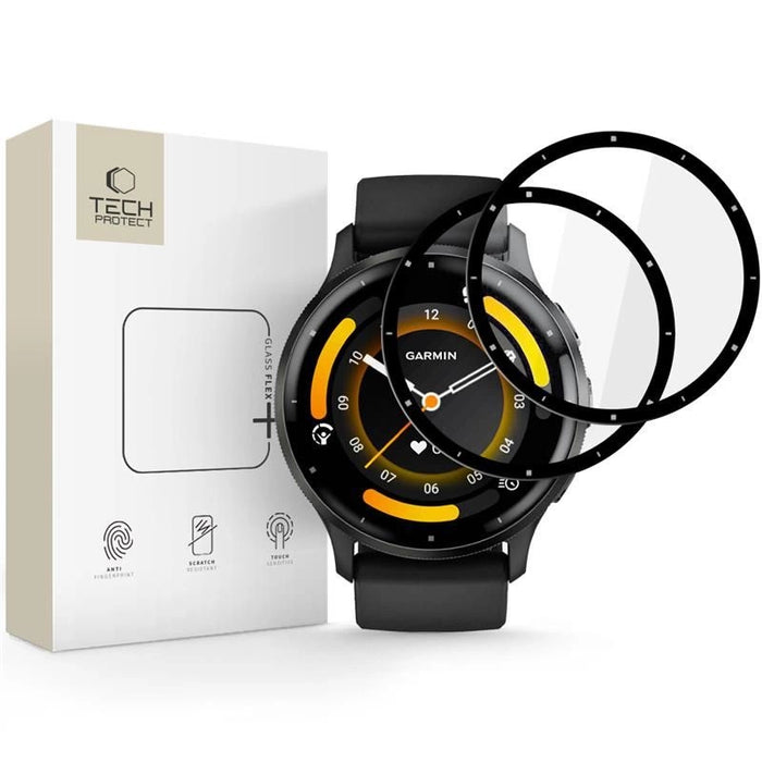 Tech-Protect Glass Flex+ 2-pack hybrid glass for Garmin Venu 3 - black