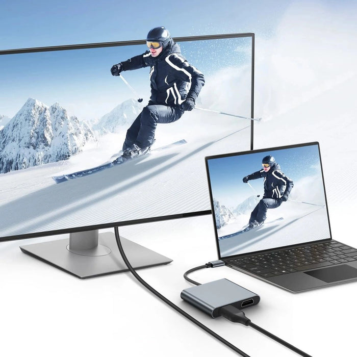 Tech-Protect HB08 4in1 USB-C + USB2.0 + 2 x HDMI 4K 60HZ adapter - gray