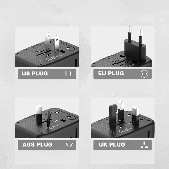 Tech-Protect TA200 EU / UK / US / AU adapter - black