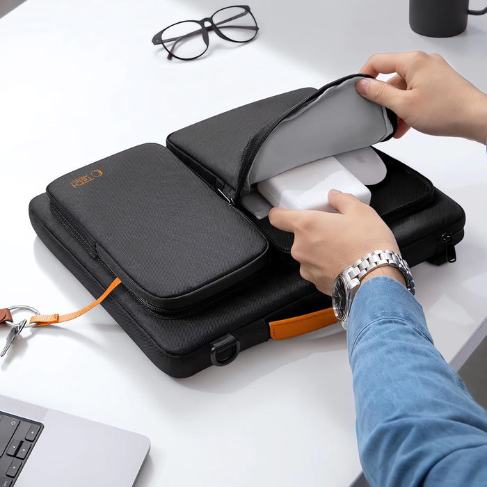 Tech-Protect Defender Bag for 15-16 Laptop - Black and Orange
