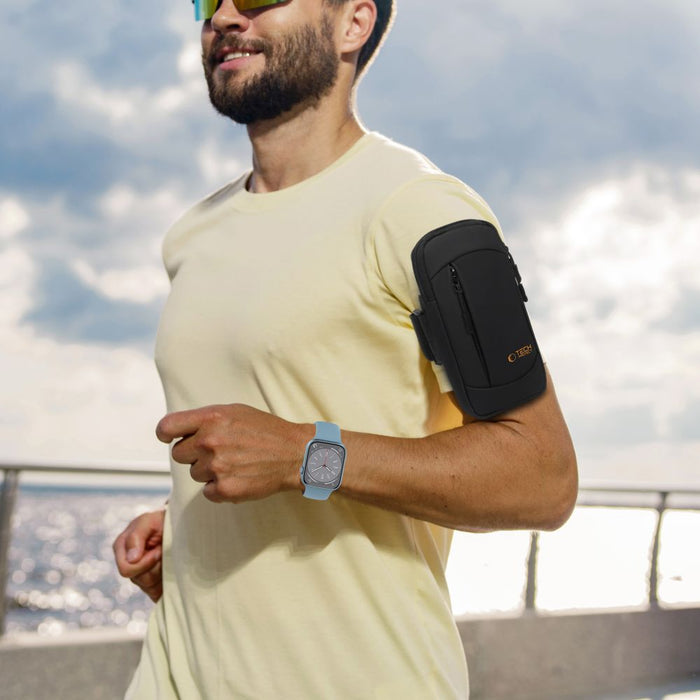 Tech-Protect M6 Universal Sport Armband - Black and Orange