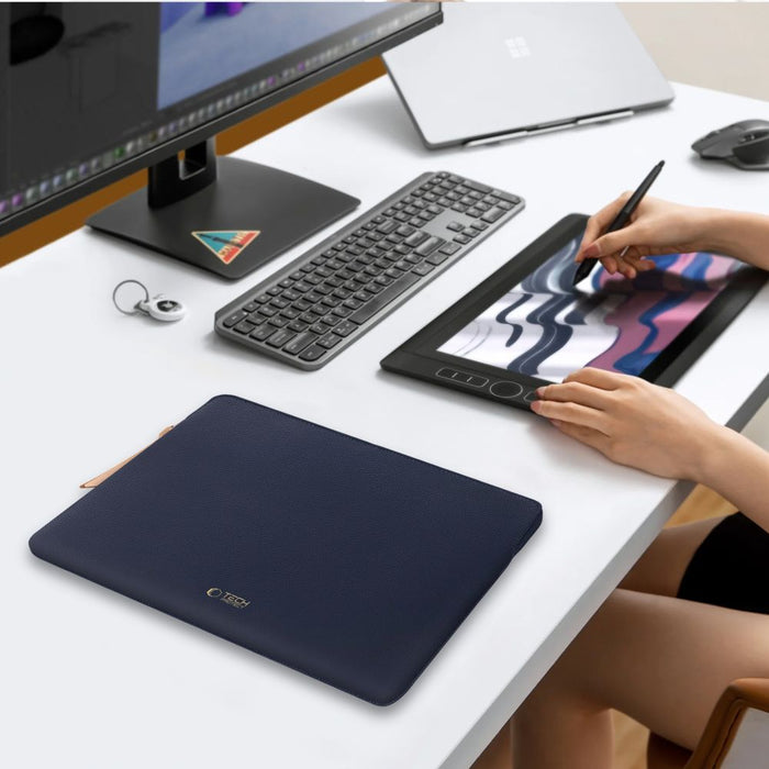 Tech-Protect Fleece Laptop Bag 15-16 - Navy Blue