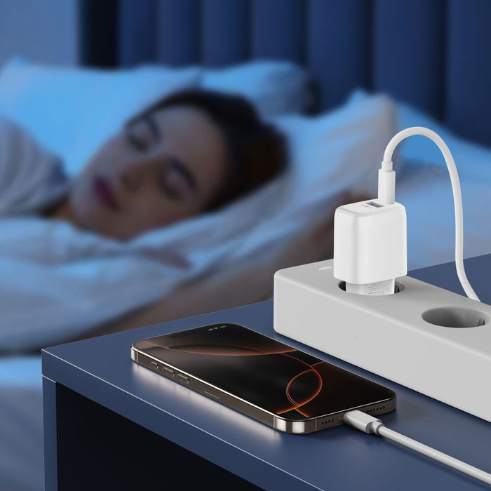 Tech-Protect NCA30 PD 30W QC3.0 USB-A / USB-C Wall Charger - White