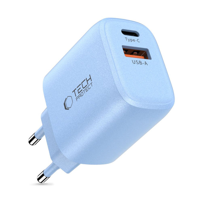 Tech-Protect NCA20 PD 20W QC3.0 USB-A / USB-C Wall Charger - Blue