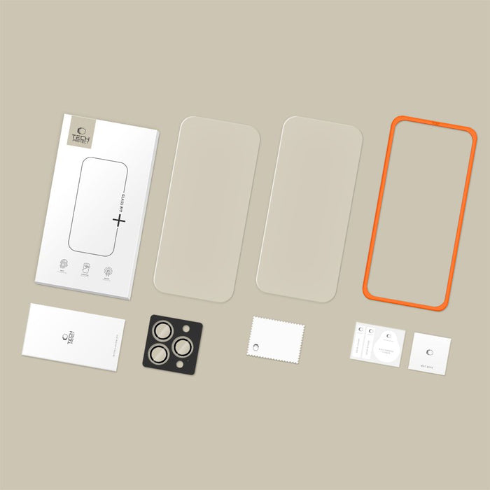 Tech-Protect Easy Set+ 3-pack tempered glass for iPhone 16 Pro / 17 Pro - transparent