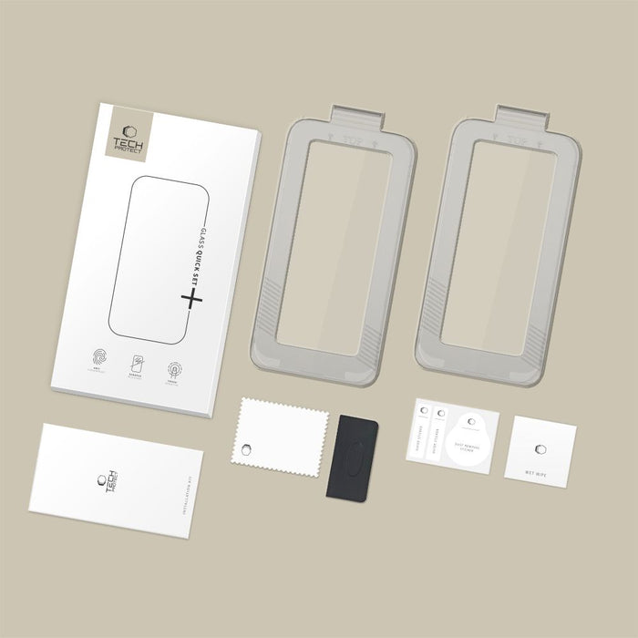 Tech-Protect Quick Set+ 2-pack tempered glass for iPhone 17 - black