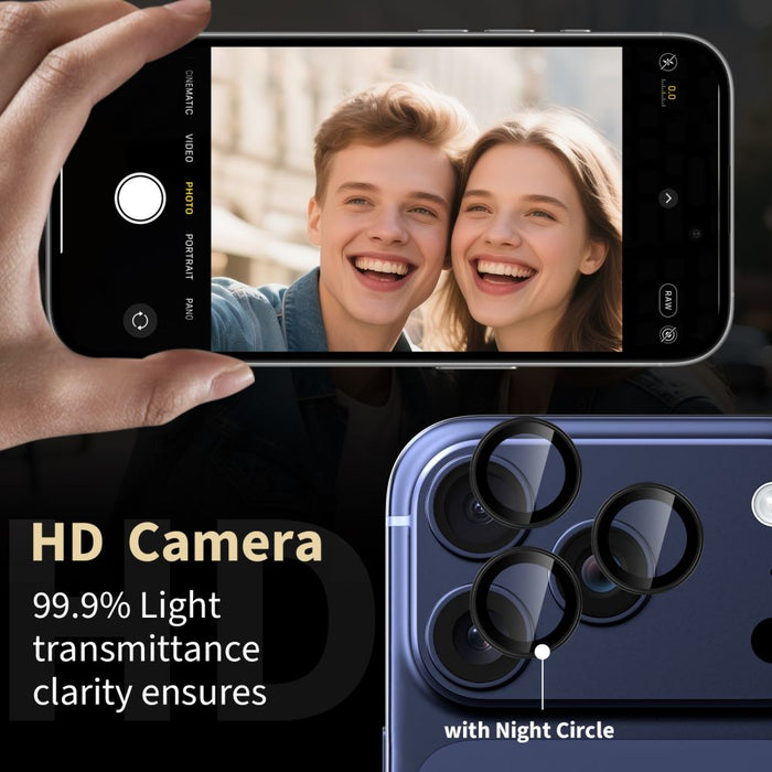 Tech-Protect Camring Fit+ Camera Cover for iPhone 14 Pro / Max / 15 Pro / Max / 16 Pro / Max / 17 Pro / Max - Black